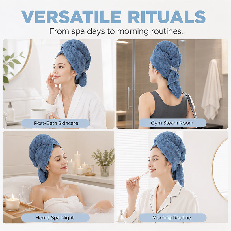 🧖‍♀️Turbante asciugacapelli in microfibra! Asciuga velocemente i capelli, si fissa con elastico!Ideale dopo la doccia, protegge i capelli dal calore dell’asciugacapelli.