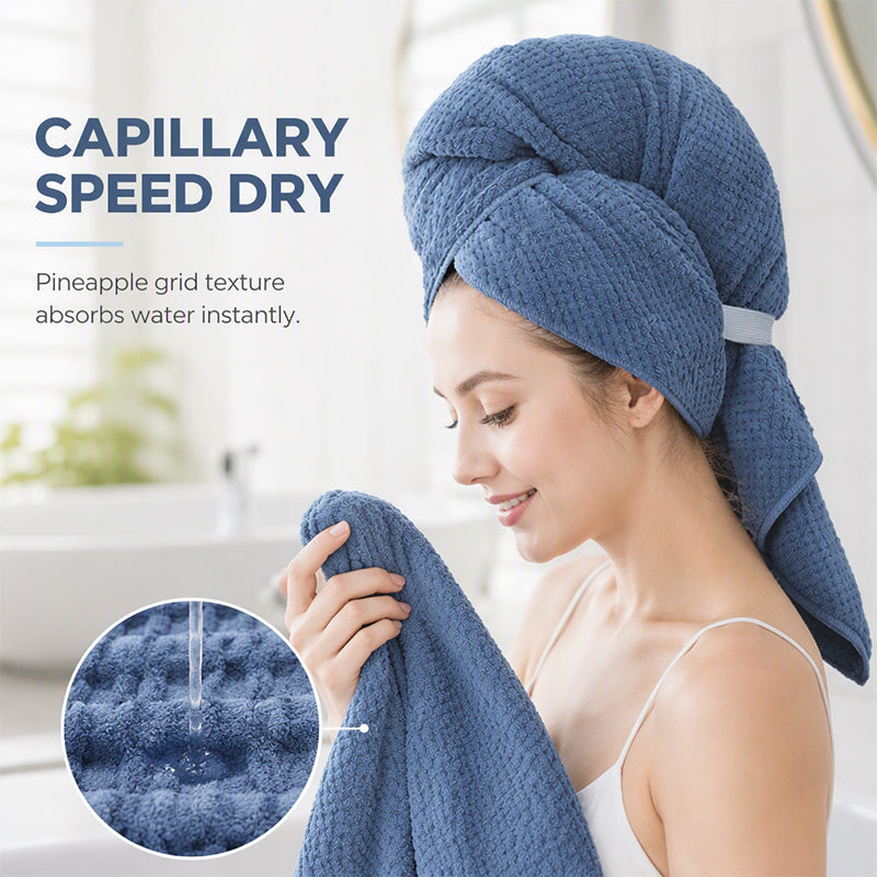 🧖‍♀️Turbante asciugacapelli in microfibra! Asciuga velocemente i capelli, si fissa con elastico!Ideale dopo la doccia, protegge i capelli dal calore dell’asciugacapelli.