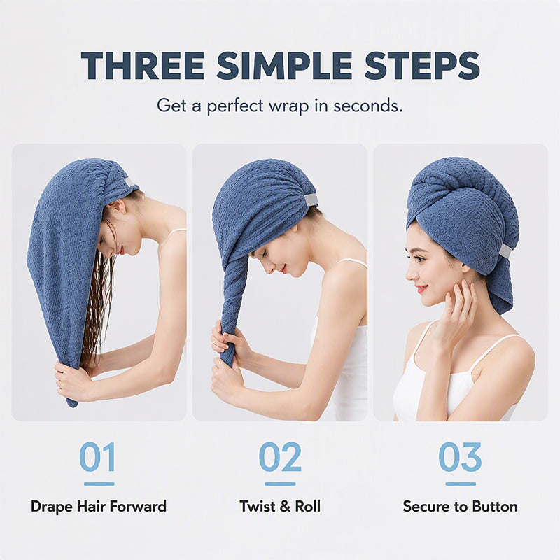 🧖‍♀️Turbante asciugacapelli in microfibra! Asciuga velocemente i capelli, si fissa con elastico!Ideale dopo la doccia, protegge i capelli dal calore dell’asciugacapelli.