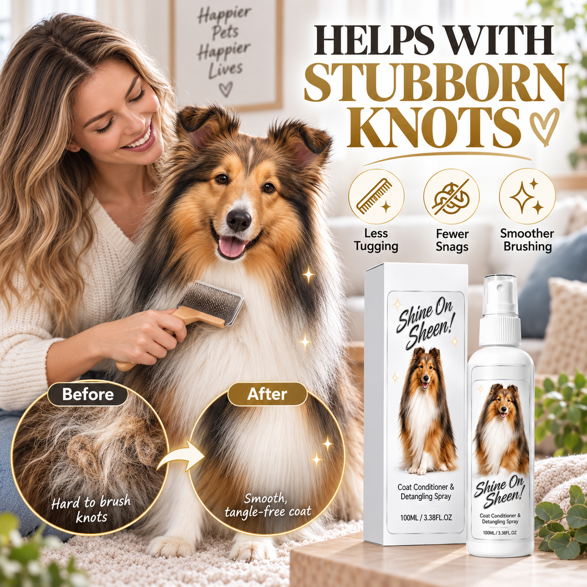 🐾✨ Spray districante e condizionante per il pelo degli animali – ideale per cani e gatti, senza risciacquo e facile da usare 🧴