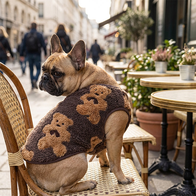 🐻✨ Gilet invernale morbido stile orsetto per cani e gatti – Dì Addio al freddo durante le passeggiate! 🚫 Senza maniche, movimento libero, taglie S fino a 8XL 🐾