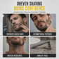 ✨Modello per definire la barba facile da usare🧔Aiuta a creare contorni simmetrici e puliti per la barba a casa. Leggero e flessibile, si adatta al volto. Permette di rifinire baffi, basette e linea della mascella senza errori.