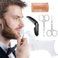 ✨Modello per definire la barba facile da usare🧔Aiuta a creare contorni simmetrici e puliti per la barba a casa. Leggero e flessibile, si adatta al volto. Permette di rifinire baffi, basette e linea della mascella senza errori.