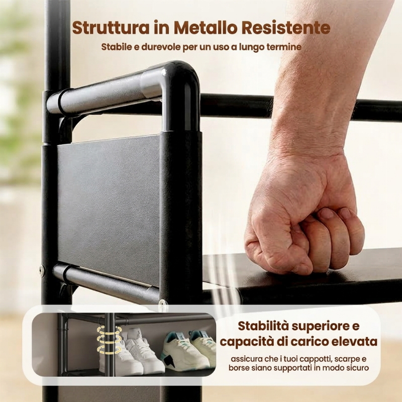 🧥👟 Scarpiera e Portaabiti Multifunzionale per Ingresso – Ideale per Casa, Ufficio e Piccoli Spazi ✨