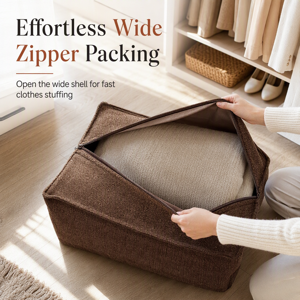 📢📢50% DI SCONTO !! ⏰Rivestimento per pouf contenitore: da riempire con vestiti, portata 100 kg, ampia cerniera, lavabile, 45x45x23 cm