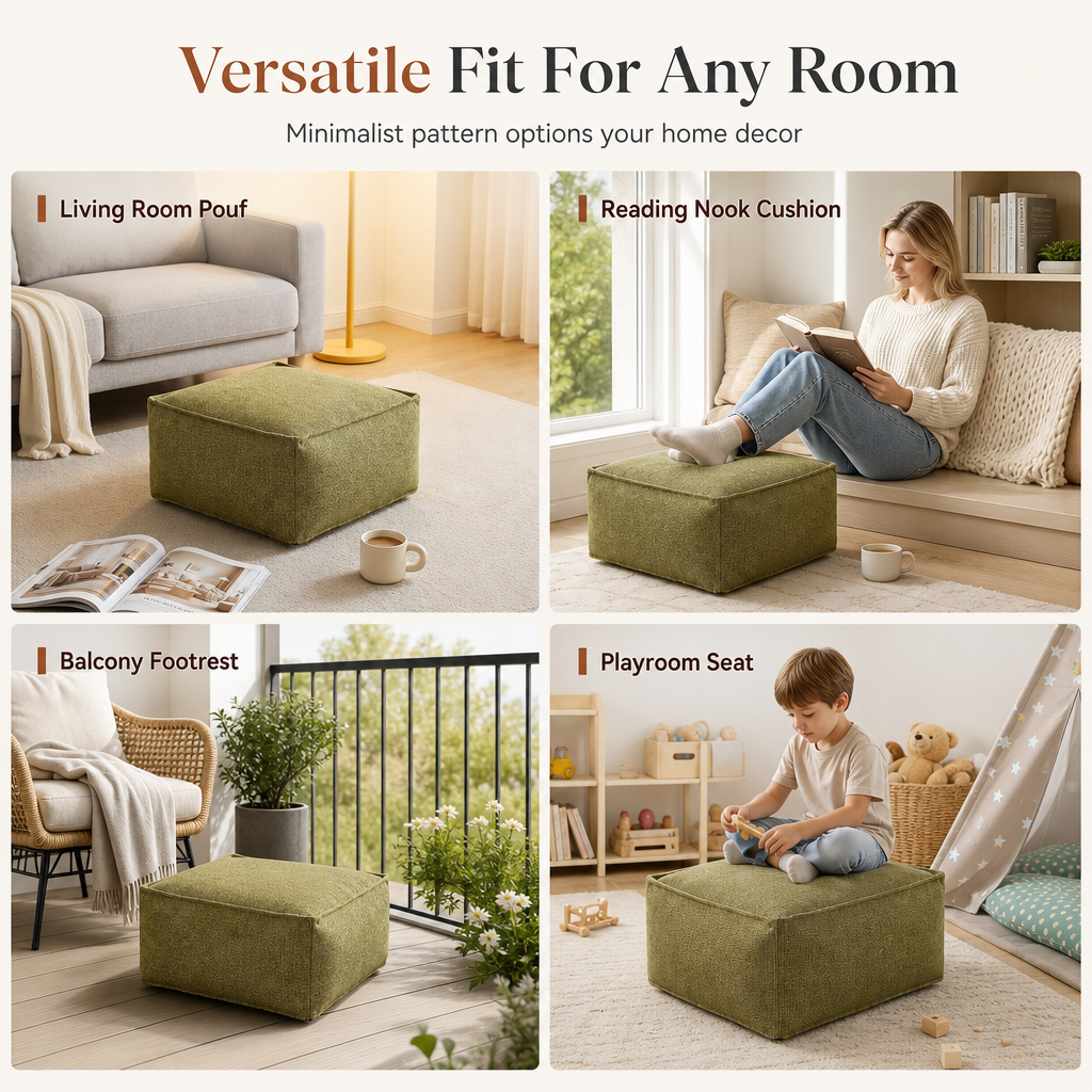 📢📢50% DI SCONTO !! ⏰Rivestimento per pouf contenitore: da riempire con vestiti, portata 100 kg, ampia cerniera, lavabile, 45x45x23 cm