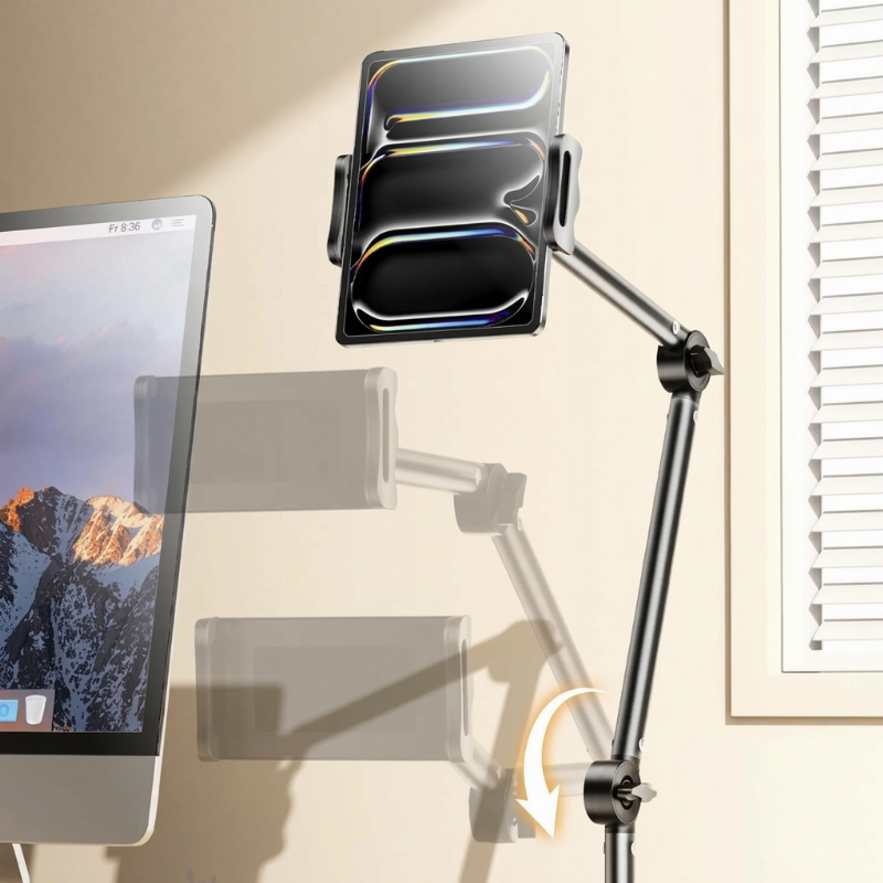 📱Supporto a braccio per telefono e tablet! Fissalo a letto o scrivania, angolo totalmente regolabile, mani libere mentre guardi film.