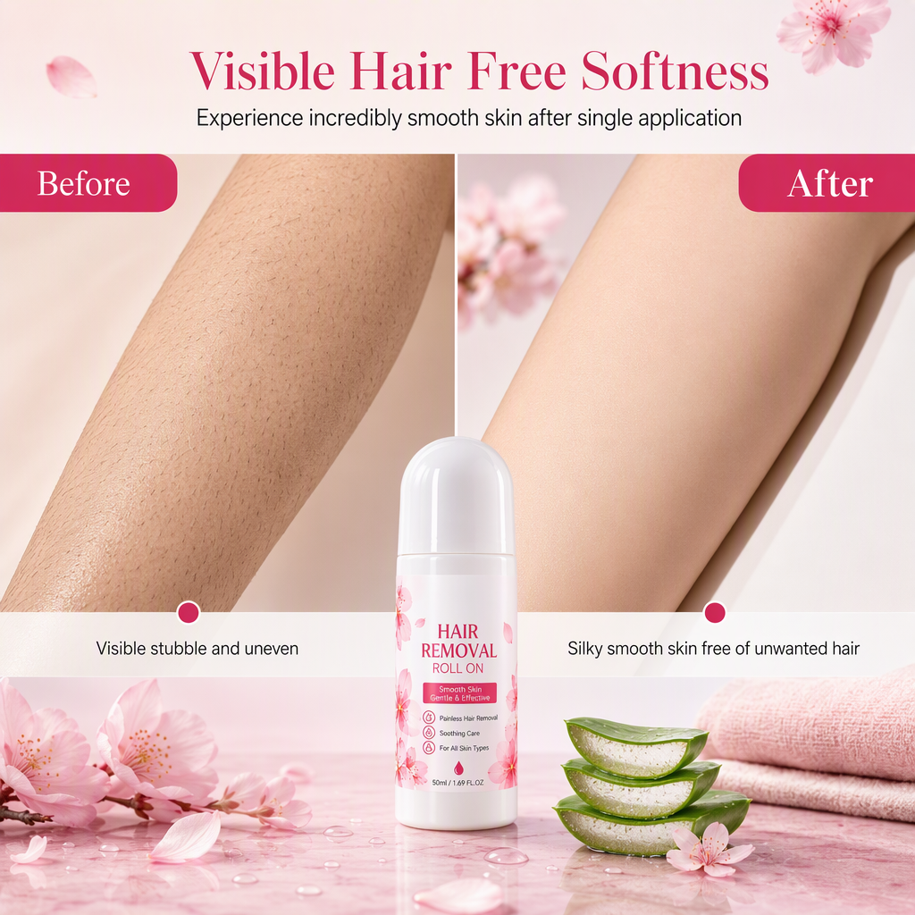 🌸✨ Rimozione dei Peli Corporei Delicata e Levigante con Roll-On – Ideale per una Pelle Liscia, Morbida e Senza Stress
