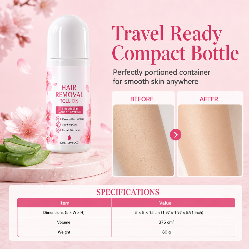 🌸✨ Rimozione dei Peli Corporei Delicata e Levigante con Roll-On – Ideale per una Pelle Liscia, Morbida e Senza Stress