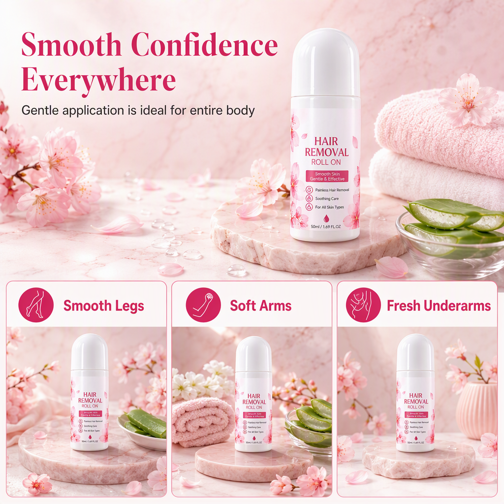 🌸✨ Rimozione dei Peli Corporei Delicata e Levigante con Roll-On – Ideale per una Pelle Liscia, Morbida e Senza Stress
