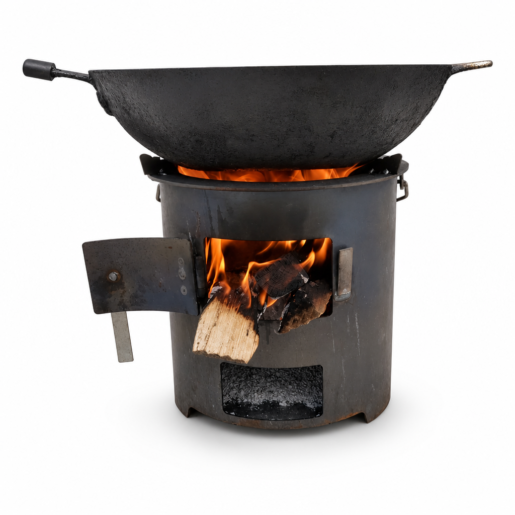 ⛺✨ Fornello da campeggio portatile a legna e carbone – Dì Addio alle costose bombolette di gas! 🚫 Combustione a basso fumo, acciaio al carbonio rinforzato, 3 in 1 bollitura, grigliatura e sobbollitura 🔥