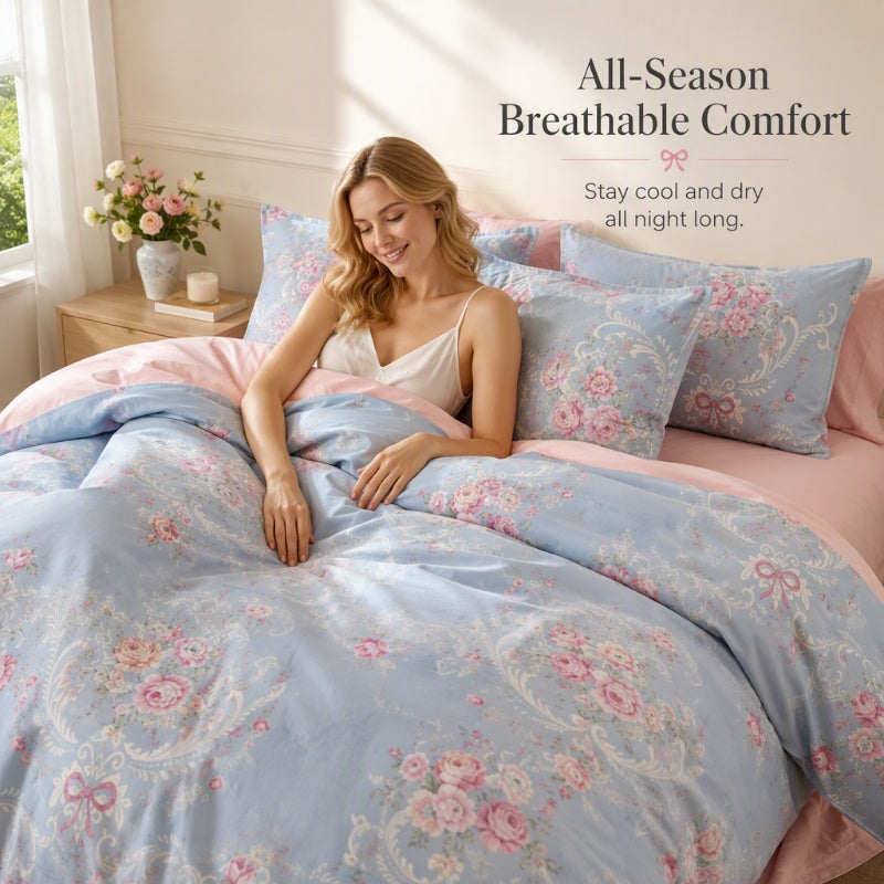 🛏️ 50% DI SCONTO ORA! 🌸 Piumino spesso a fiori – comfort traspirante, cotone spazzolato morbido come il velluto e design elegante – perfetto per camere da letto, camere degli ospiti e alloggi per studenti ✨