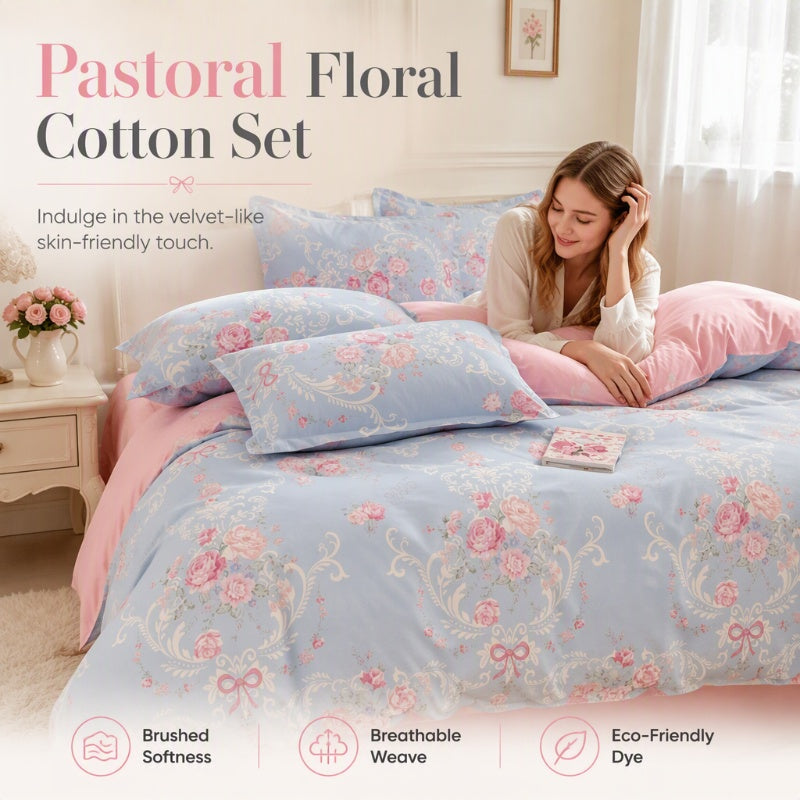 🛏️ 50% DI SCONTO ORA! 🌸 Piumino spesso a fiori – comfort traspirante, cotone spazzolato morbido come il velluto e design elegante – perfetto per camere da letto, camere degli ospiti e alloggi per studenti ✨