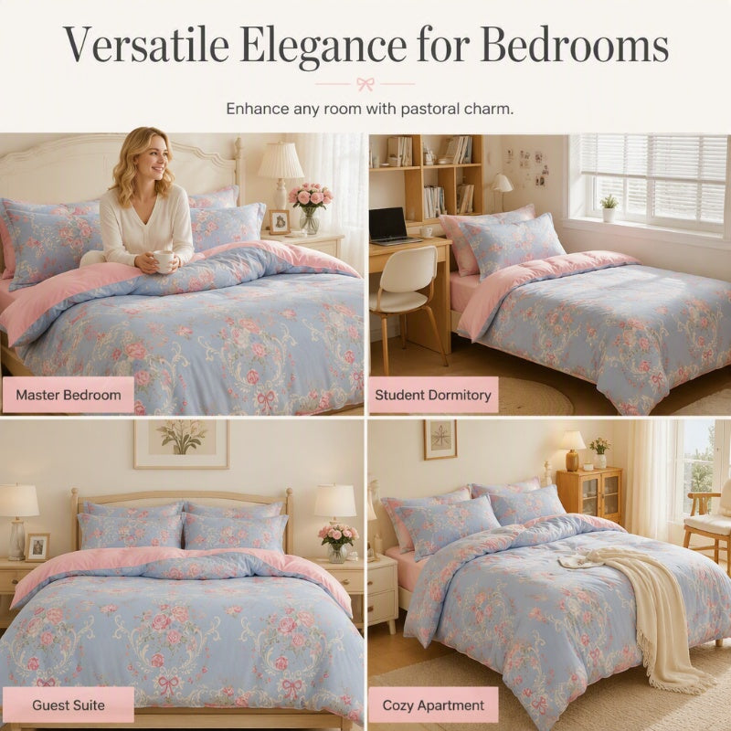 🛏️ 50% DI SCONTO ORA! 🌸 Piumino spesso a fiori – comfort traspirante, cotone spazzolato morbido come il velluto e design elegante – perfetto per camere da letto, camere degli ospiti e alloggi per studenti ✨