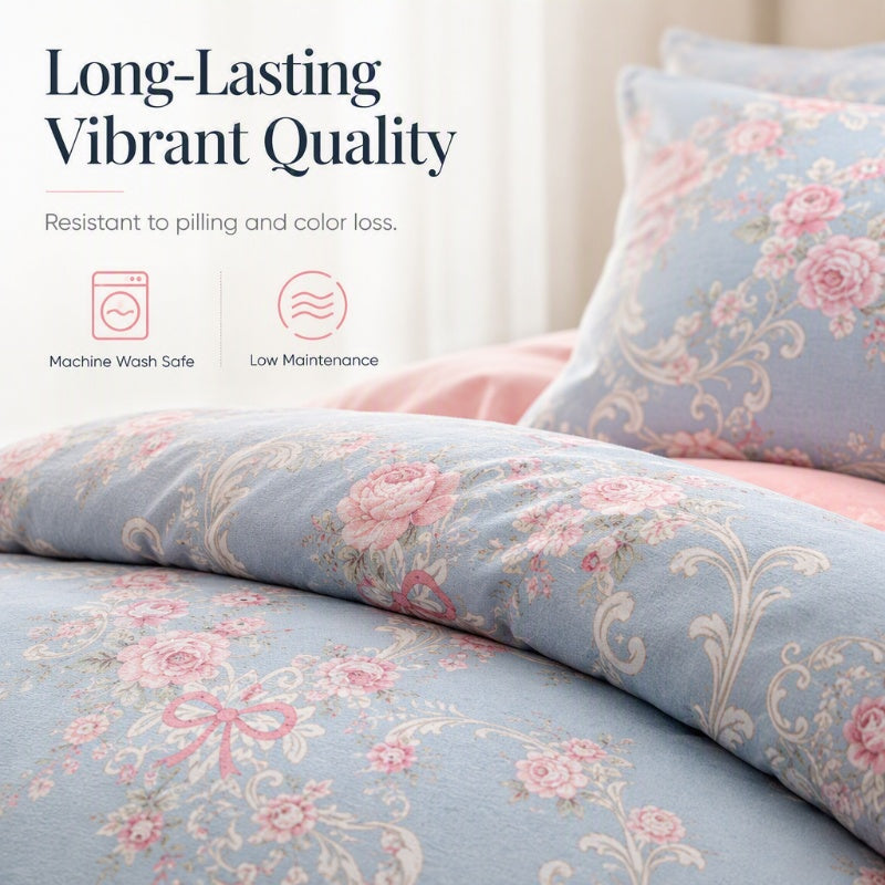 🛏️ 50% DI SCONTO ORA! 🌸 Piumino spesso a fiori – comfort traspirante, cotone spazzolato morbido come il velluto e design elegante – perfetto per camere da letto, camere degli ospiti e alloggi per studenti ✨