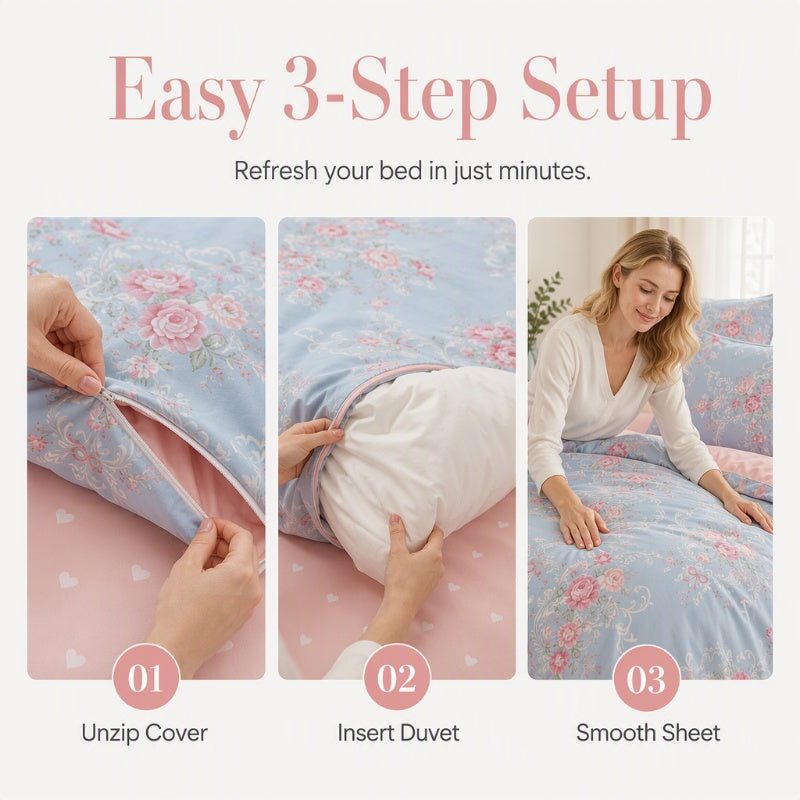 🛏️ 50% DI SCONTO ORA! 🌸 Piumino spesso a fiori – comfort traspirante, cotone spazzolato morbido come il velluto e design elegante – perfetto per camere da letto, camere degli ospiti e alloggi per studenti ✨