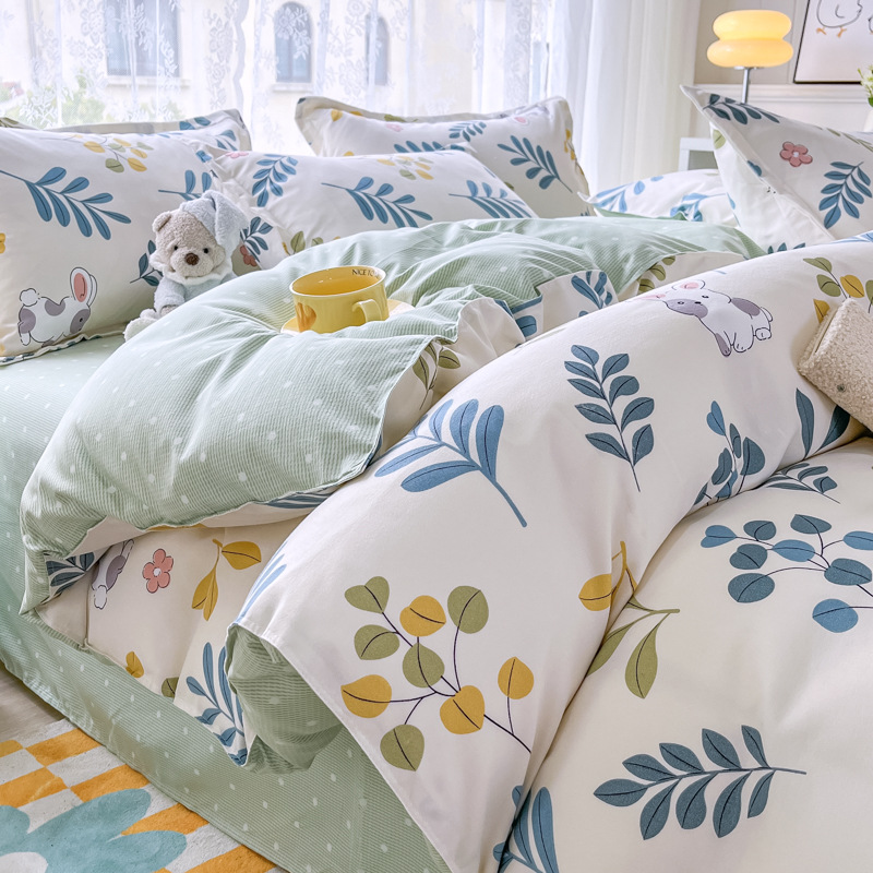 🛏️ 50% DI SCONTO ORA! 🌸 Piumino spesso a fiori – comfort traspirante, cotone spazzolato morbido come il velluto e design elegante – perfetto per camere da letto, camere degli ospiti e alloggi per studenti ✨