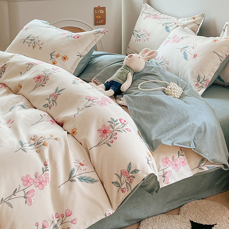 🛏️ 50% DI SCONTO ORA! 🌸 Piumino spesso a fiori – comfort traspirante, cotone spazzolato morbido come il velluto e design elegante – perfetto per camere da letto, camere degli ospiti e alloggi per studenti ✨