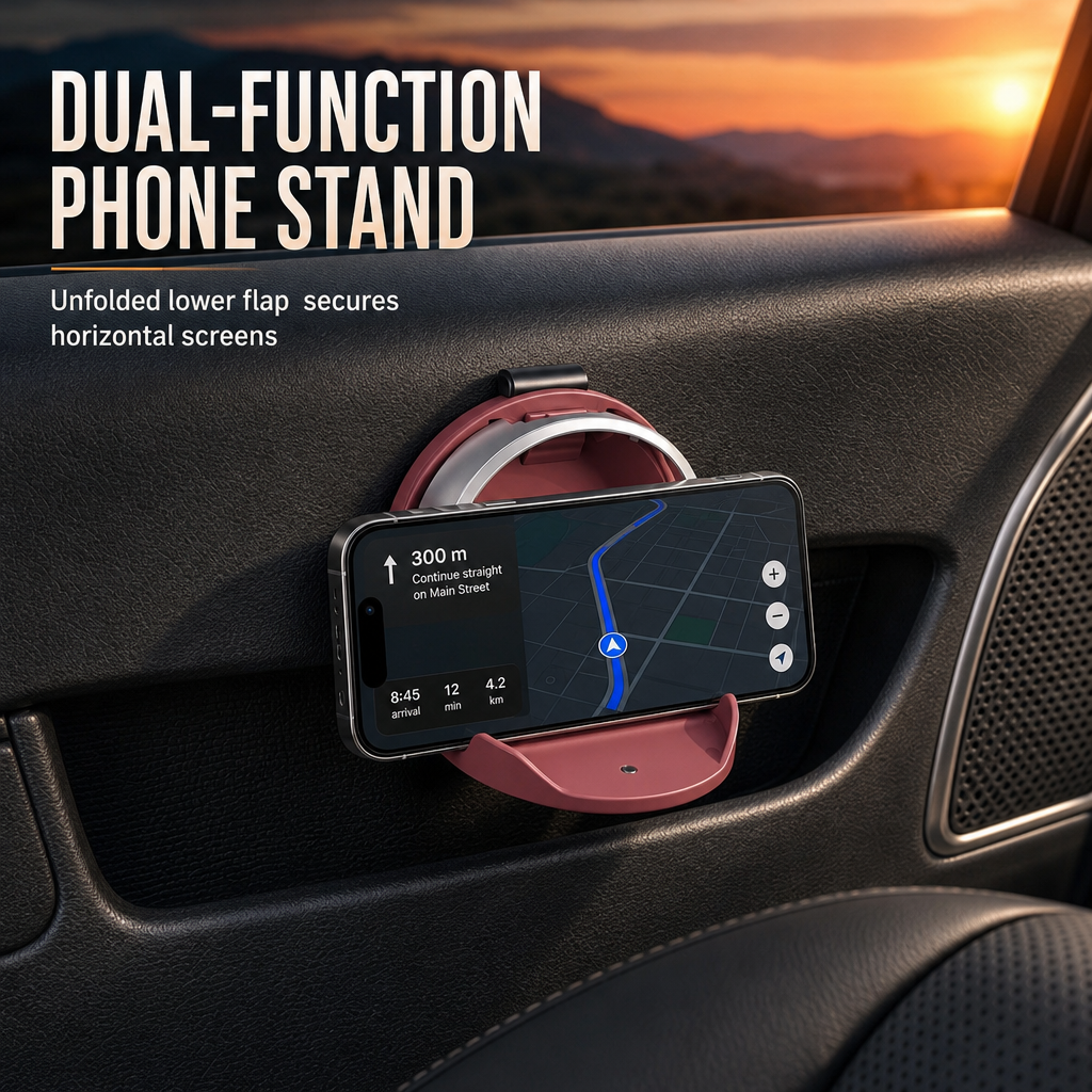 🚗✨ Portabicchiere auto pieghevole multifunzione – Dì Addio a bottiglie che si rovesciano in auto! 🚫 Fissaggio a clip universale, supporto anche per telefono 🥤
