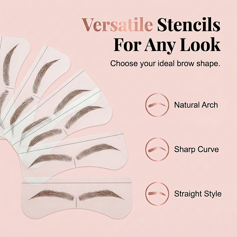 🖌️✨ Kit timbro per sopracciglia simmetrico – Dì Addio alle sopracciglia asimmetriche e sbavate! 🚫 Facile per principianti, resistente al sudore, look naturale tutto il giorno 🤎