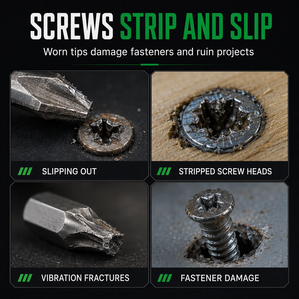 🔩✨ Punte esagonali S2 antiscivolo per avvitatore – Dì Addio allo slittamento e alla spanatura delle viti! 🚫 Acciaio industriale, antivibrazione e resistente all'usura 🔧