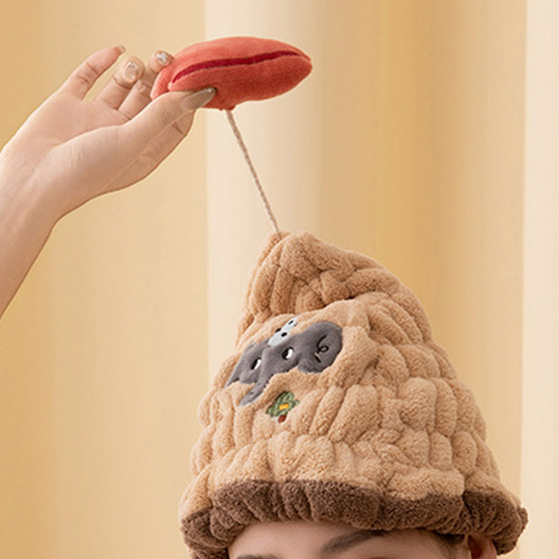 🛁Cuffia asciugacapelli con animaletti✨Tessuto felpato super assorbente, riduce i tempi di asciugatura e protegge i capelli dal calore del phon. Sicura senza formaldeide, non scivola mentre ti muovi.