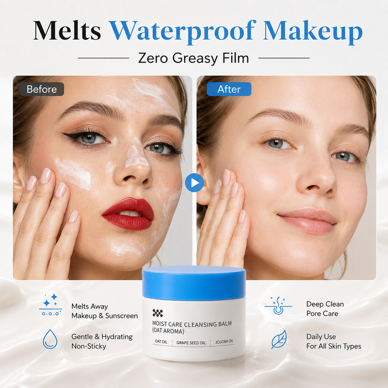 Balsamo detergente struccante✨Scioglie trucco waterproof e protezione solare senza strofinare. Con olio di semi d'uva, burro di karité e squalano, idrata la pelle. Si emulsiona velocemente con acqua, senza residui oleosi, delicato sul contorno occhi✅
