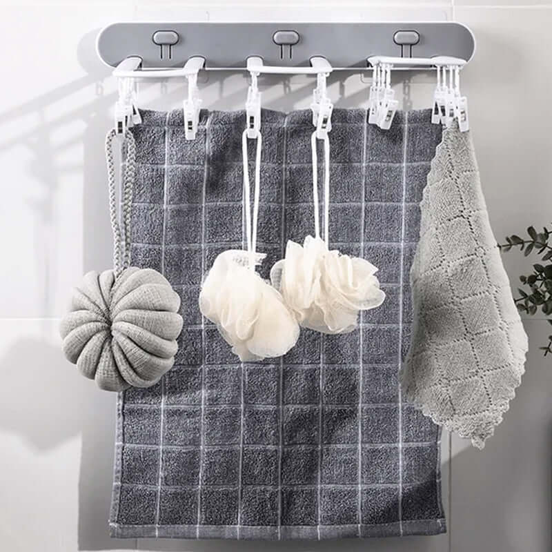 Multi-Clip Hanging Clothes Rack