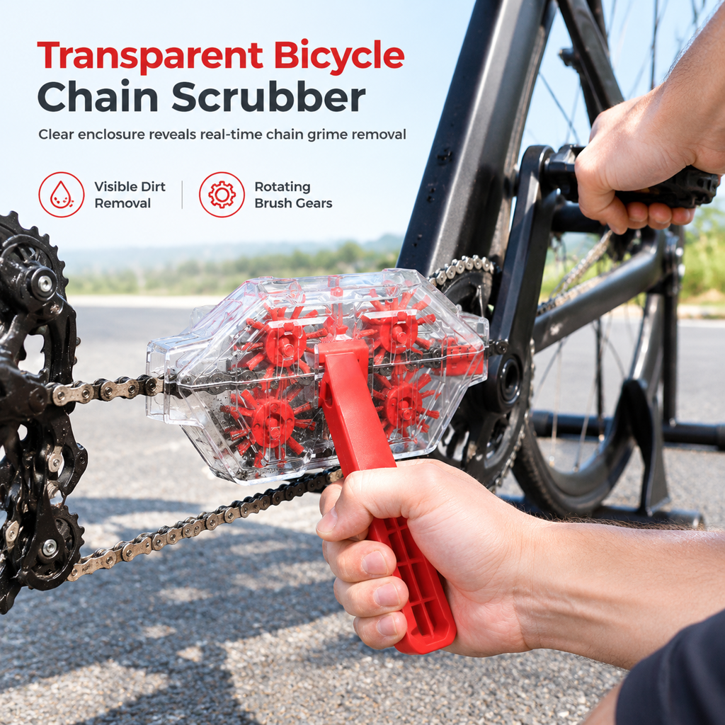 🥳PROMO 2026🥳 💞OLTRE 40.000 VENDUTI! 🚴🧽 SCONTO DEL 50%! Pulitore per catena bici trasparente – spazzole rotanti, magnete integrato, nessun disordine. Pulisci facilmente la catena e proteggi la trasmissione! 🛡️✅