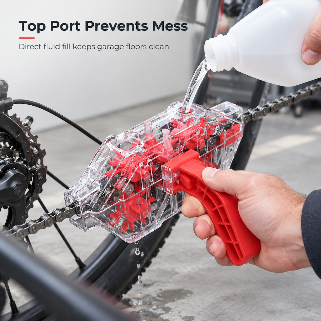 🥳PROMO 2026🥳 💞OLTRE 40.000 VENDUTI! 🚴🧽 SCONTO DEL 50%! Pulitore per catena bici trasparente – spazzole rotanti, magnete integrato, nessun disordine. Pulisci facilmente la catena e proteggi la trasmissione! 🛡️✅