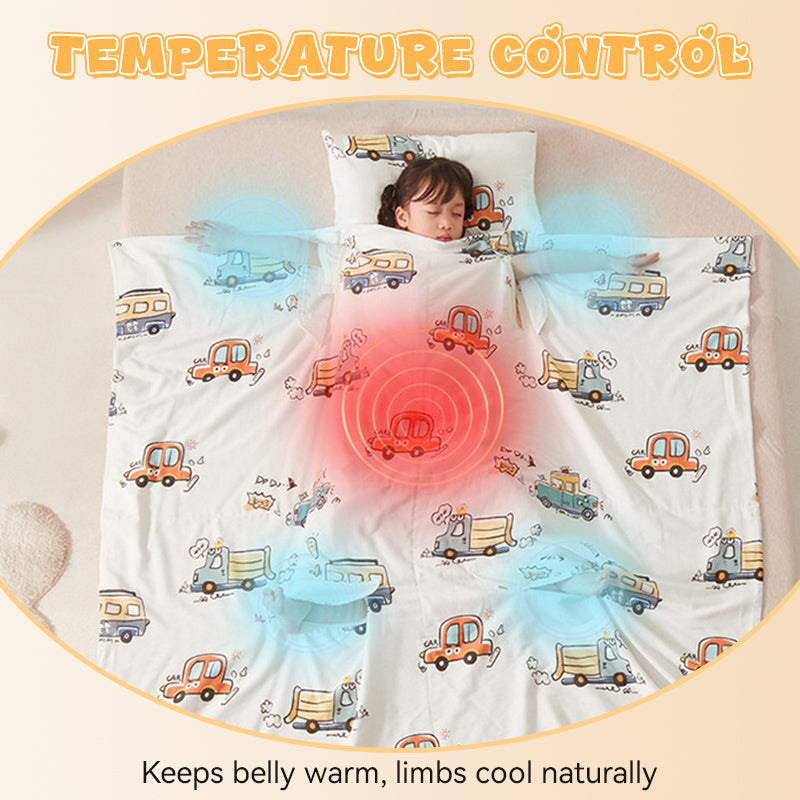 ✨Sacco nanna per bambini con design termoregolante🔥4 aperture per mantenere il pancino caldo e mani/piedi freschi, previene il surriscaldamento. Cotone doppio strato super morbido, taglio ergonomico per massima libertà di movimento.