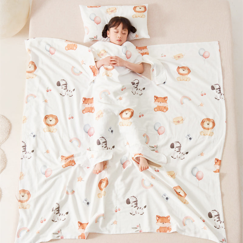 ✨Sacco nanna per bambini con design termoregolante🔥4 aperture per mantenere il pancino caldo e mani/piedi freschi, previene il surriscaldamento. Cotone doppio strato super morbido, taglio ergonomico per massima libertà di movimento.