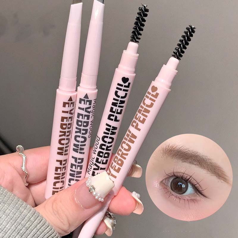 Matita per sopracciglia waterproof lunga tenuta, 6 tonalità nero/marrone/grigio，definizione naturale, tenuta lunga anche con calore💄