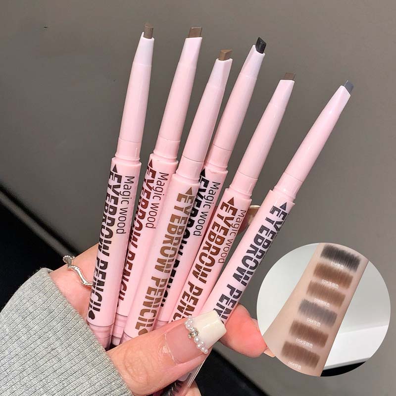 Matita per sopracciglia waterproof lunga tenuta, 6 tonalità nero/marrone/grigio，definizione naturale, tenuta lunga anche con calore💄