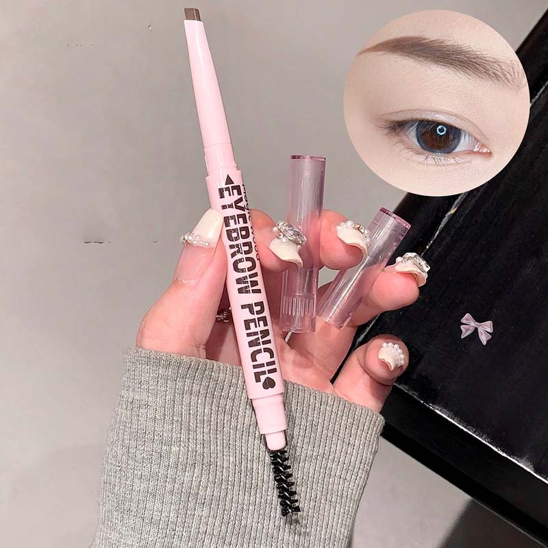 Matita per sopracciglia waterproof lunga tenuta, 6 tonalità nero/marrone/grigio，definizione naturale, tenuta lunga anche con calore💄