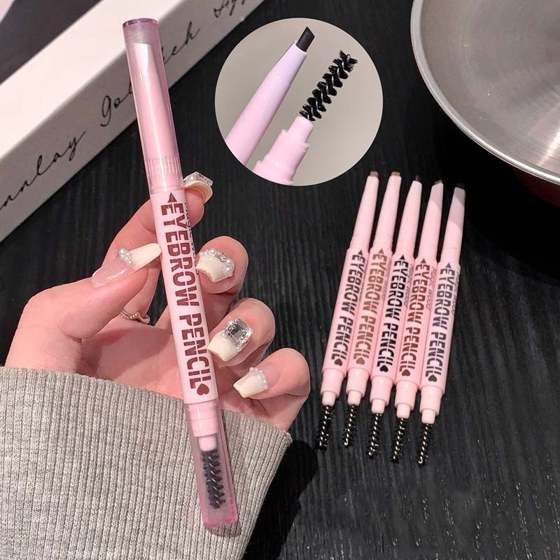 Matita per sopracciglia waterproof lunga tenuta, 6 tonalità nero/marrone/grigio，definizione naturale, tenuta lunga anche con calore💄