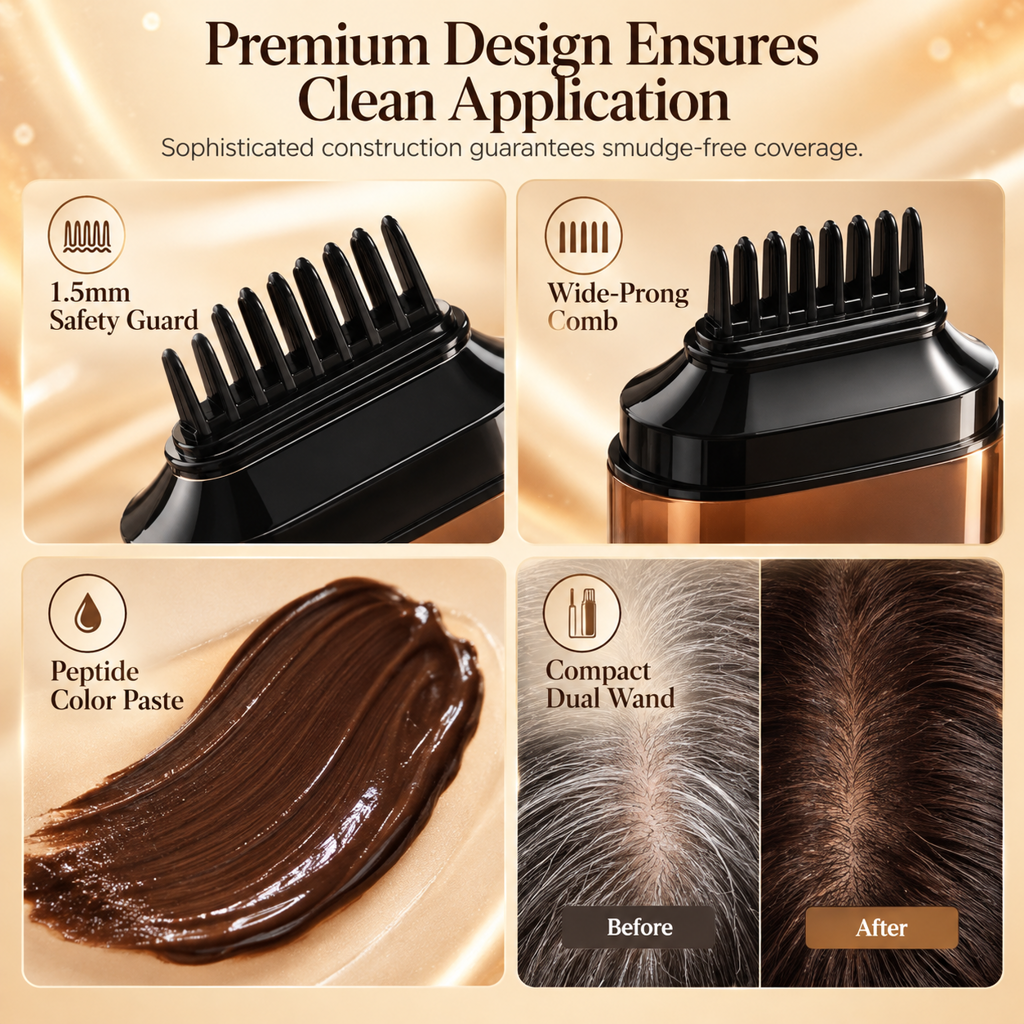 🥳BEST SELLER 2026🥳💞OLTRE 50 MILA VENDUTI! 💇‍♀️✨ 50% DI SCONTO! Stick colorante temporaneo copri capelli bianchi – Pettine di precisione a W, formula ai peptidi, resistente al sudore e ad asciugatura rapida. Ritocca i capelli bianchi in pochi secondi! 🛡️✅