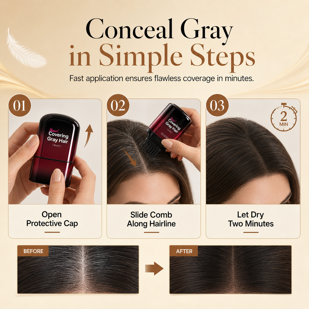 🥳BEST SELLER 2026🥳💞OLTRE 50 MILA VENDUTI! 💇‍♀️✨ 50% DI SCONTO! Stick colorante temporaneo copri capelli bianchi – Pettine di precisione a W, formula ai peptidi, resistente al sudore e ad asciugatura rapida. Ritocca i capelli bianchi in pochi secondi! 🛡️✅