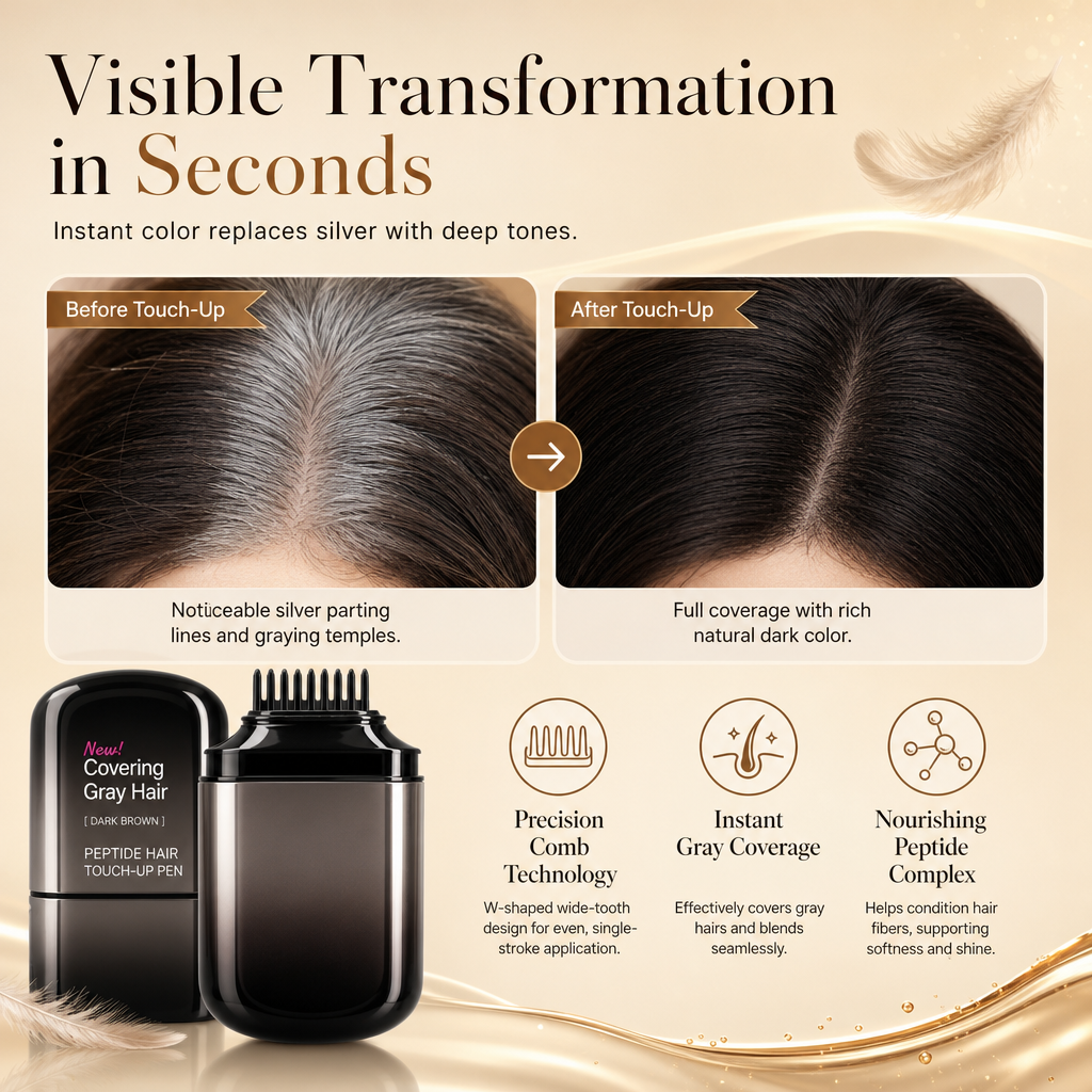 🥳BEST SELLER 2026🥳💞OLTRE 50 MILA VENDUTI! 💇‍♀️✨ 50% DI SCONTO! Stick colorante temporaneo copri capelli bianchi – Pettine di precisione a W, formula ai peptidi, resistente al sudore e ad asciugatura rapida. Ritocca i capelli bianchi in pochi secondi! 🛡️✅