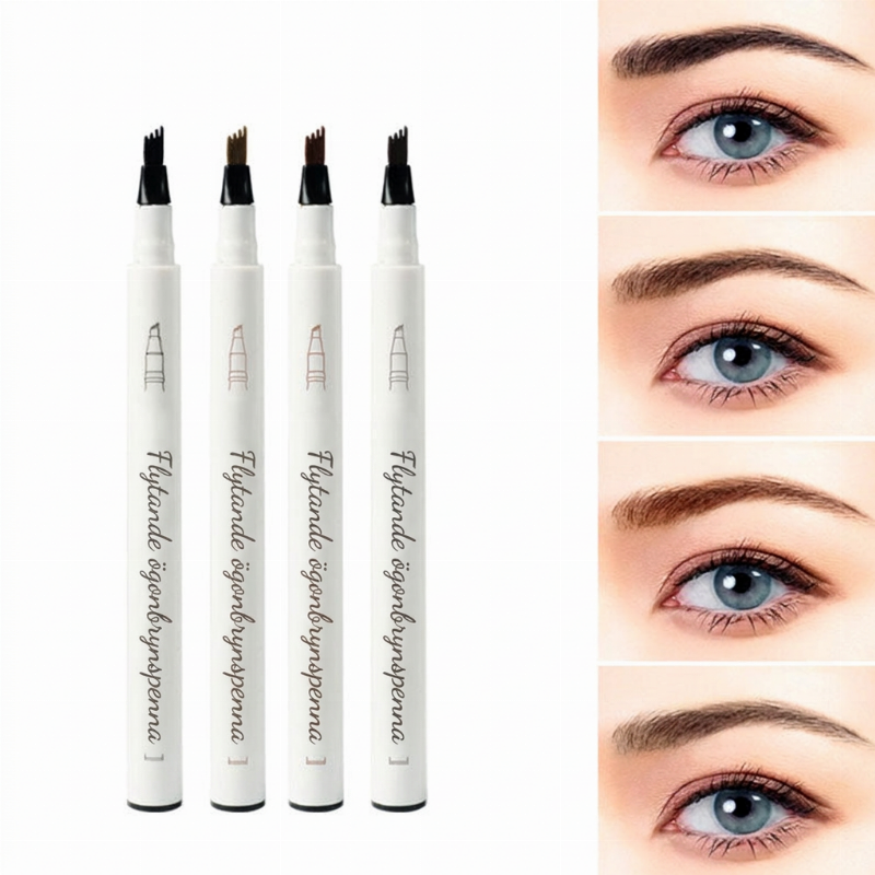 🔥Köp 1 få 1 gratis🔥! ✨ 🖋️Microblading-Ögonbrynspenna med Fyruddig Spets – Naturliga, Hårfina Linjer
