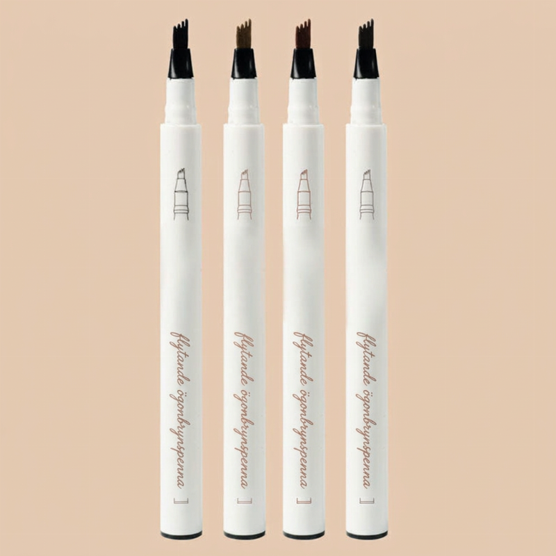 🔥Köp 1 få 1 gratis🔥! ✨ 🖋️Microblading-Ögonbrynspenna med Fyruddig Spets – Naturliga, Hårfina Linjer