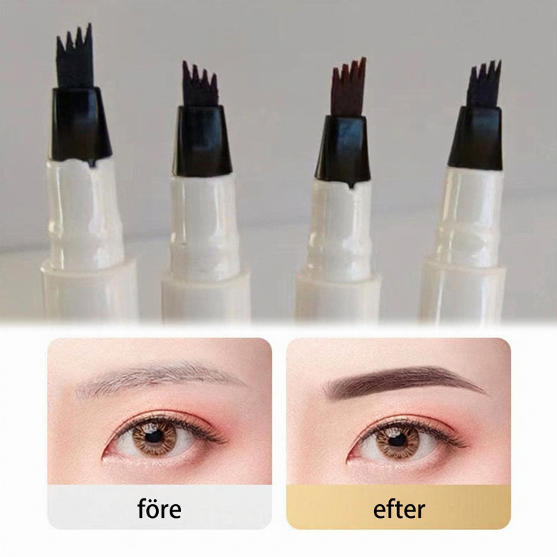 🔥Köp 1 få 1 gratis🔥! ✨ 🖋️Microblading-Ögonbrynspenna med Fyruddig Spets – Naturliga, Hårfina Linjer