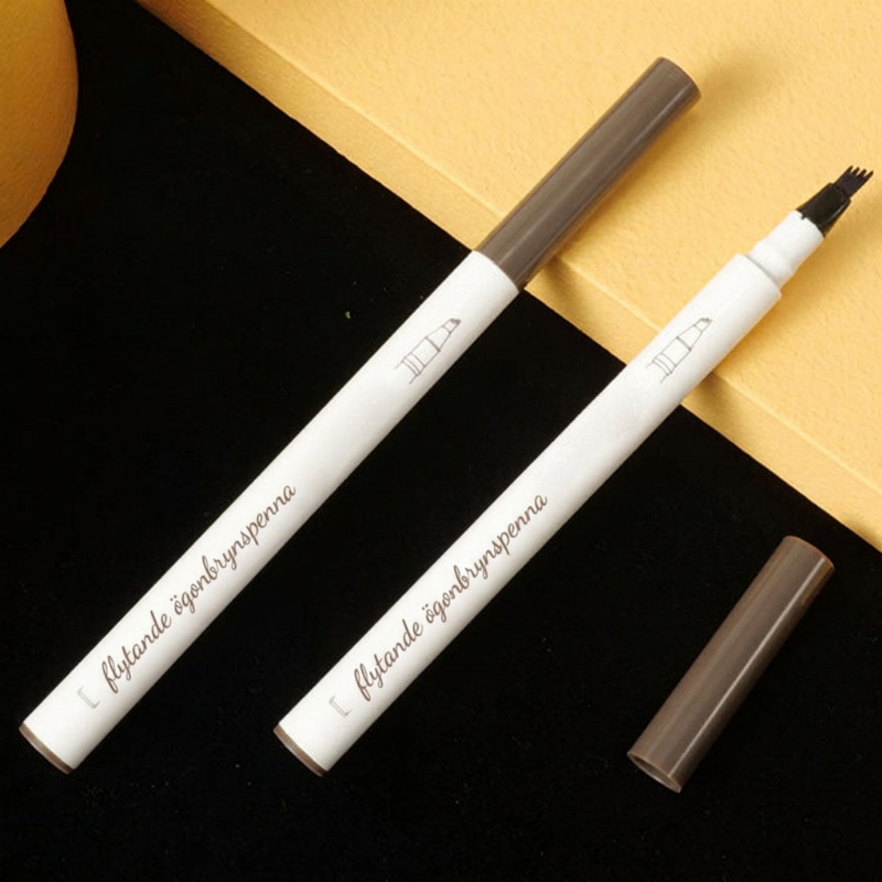 🔥Köp 1 få 1 gratis🔥! ✨ 🖋️Microblading-Ögonbrynspenna med Fyruddig Spets – Naturliga, Hårfina Linjer