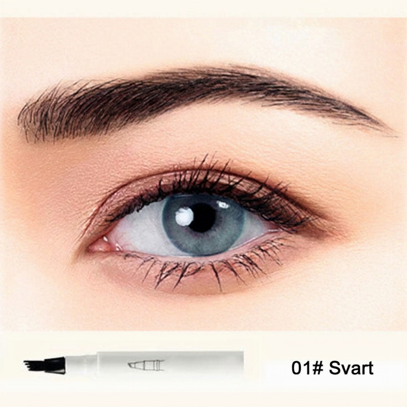 🔥Köp 1 få 1 gratis🔥! ✨ 🖋️Microblading-Ögonbrynspenna med Fyruddig Spets – Naturliga, Hårfina Linjer
