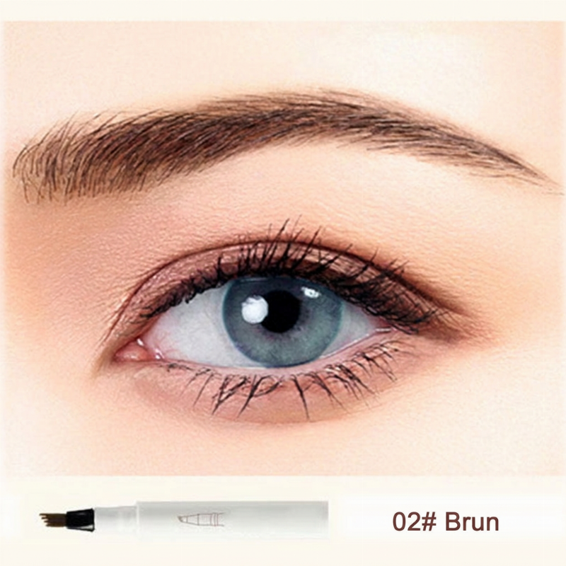 🔥Köp 1 få 1 gratis🔥! ✨ 🖋️Microblading-Ögonbrynspenna med Fyruddig Spets – Naturliga, Hårfina Linjer