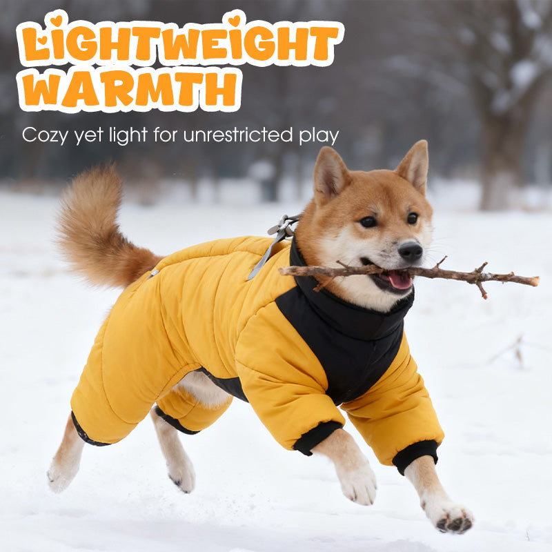 Cozy Waterproof Dog Coat With Built-in Harness