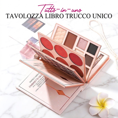 📖✨ Libro trucco 48 colori all-in-one – Dì Addio a Troppe Palette Ingombranti! 🚫 Ombretti, Fard, Contour e Rossetti in un Solo Kit da Viaggio 💄
