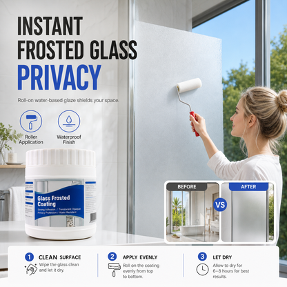 ✨ Vernice satinata per vetro privacy – Dì Addio a occhi indiscreti sulle finestre! 🚫 Lascia passare la luce, applicazione semplice con rullo 💧