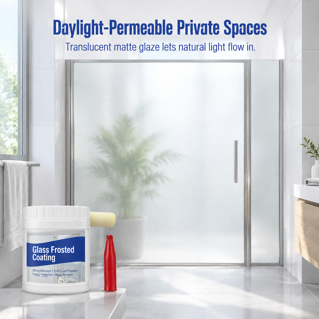 ✨ Vernice satinata per vetro privacy – Dì Addio a occhi indiscreti sulle finestre! 🚫 Lascia passare la luce, applicazione semplice con rullo 💧
