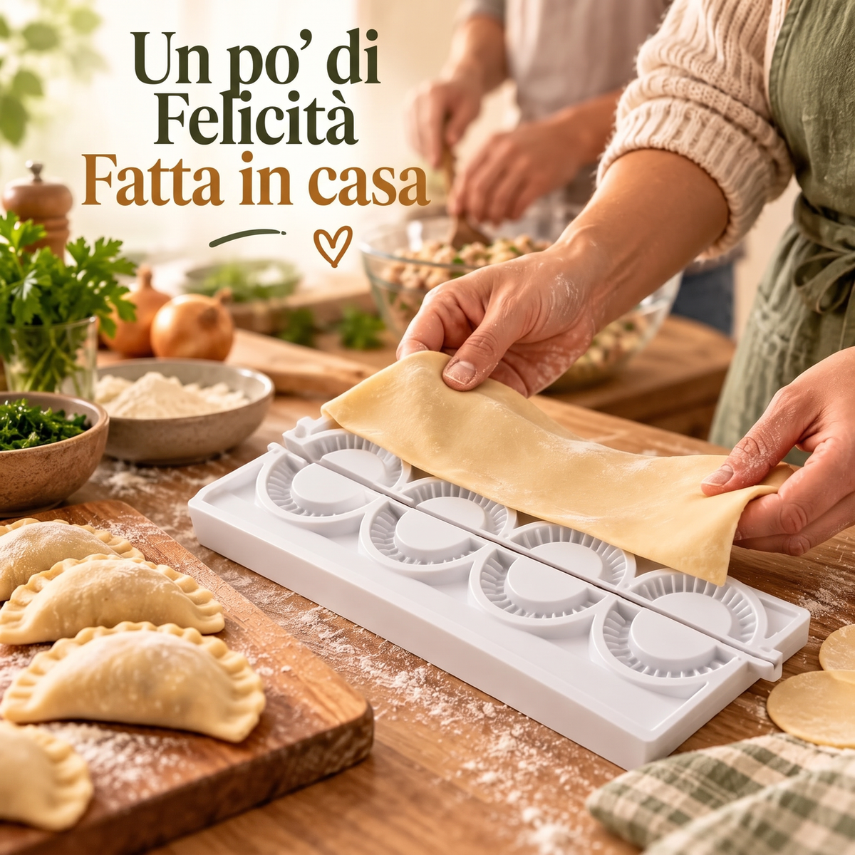 🥟✨ Stampo pressa per ravioli e pierogi – Dì Addio ai bordi irregolari e al ripieno che esce! 🚫 Facile da usare, sigillatura ermetica, adatto anche per gyoza e potstickers, lavabile in lavastoviglie 🧺
